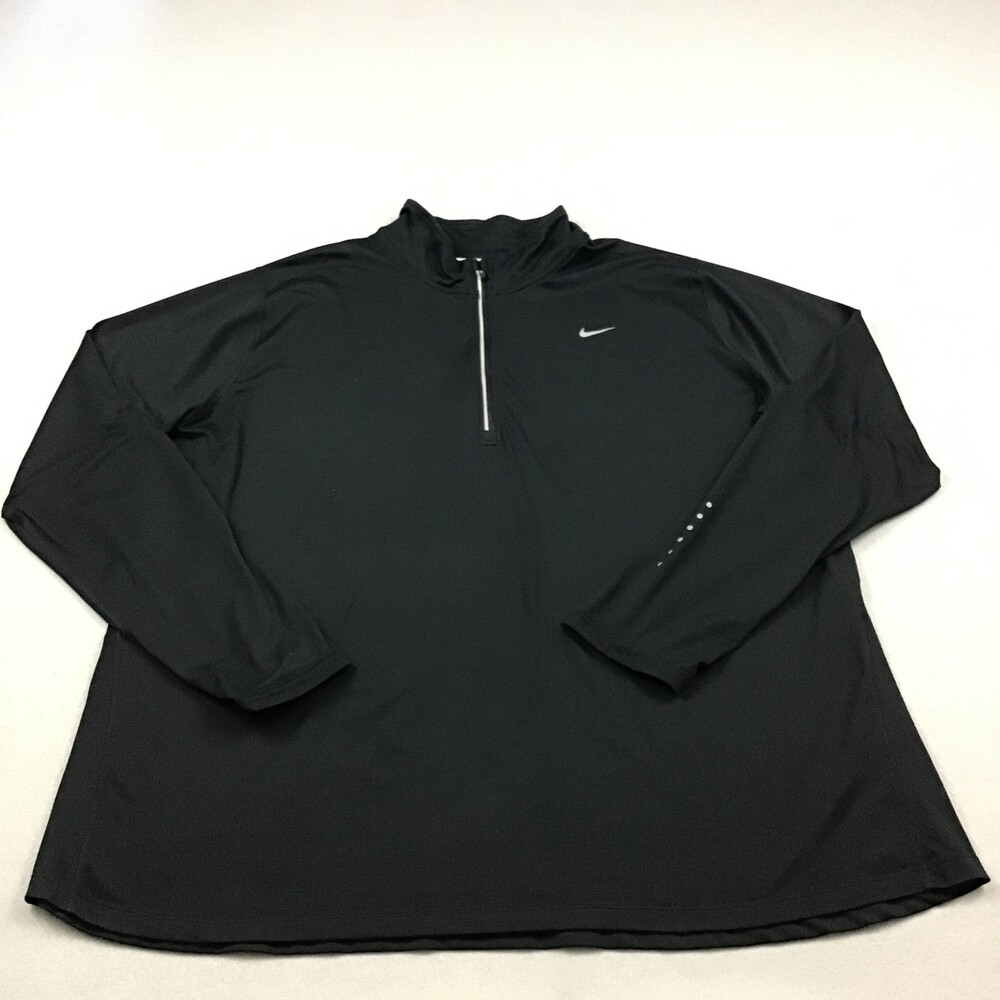 Nike Sweater Women 3X Black 1/4 Zip Pullover Dri-FIT Running Reflective XXXL